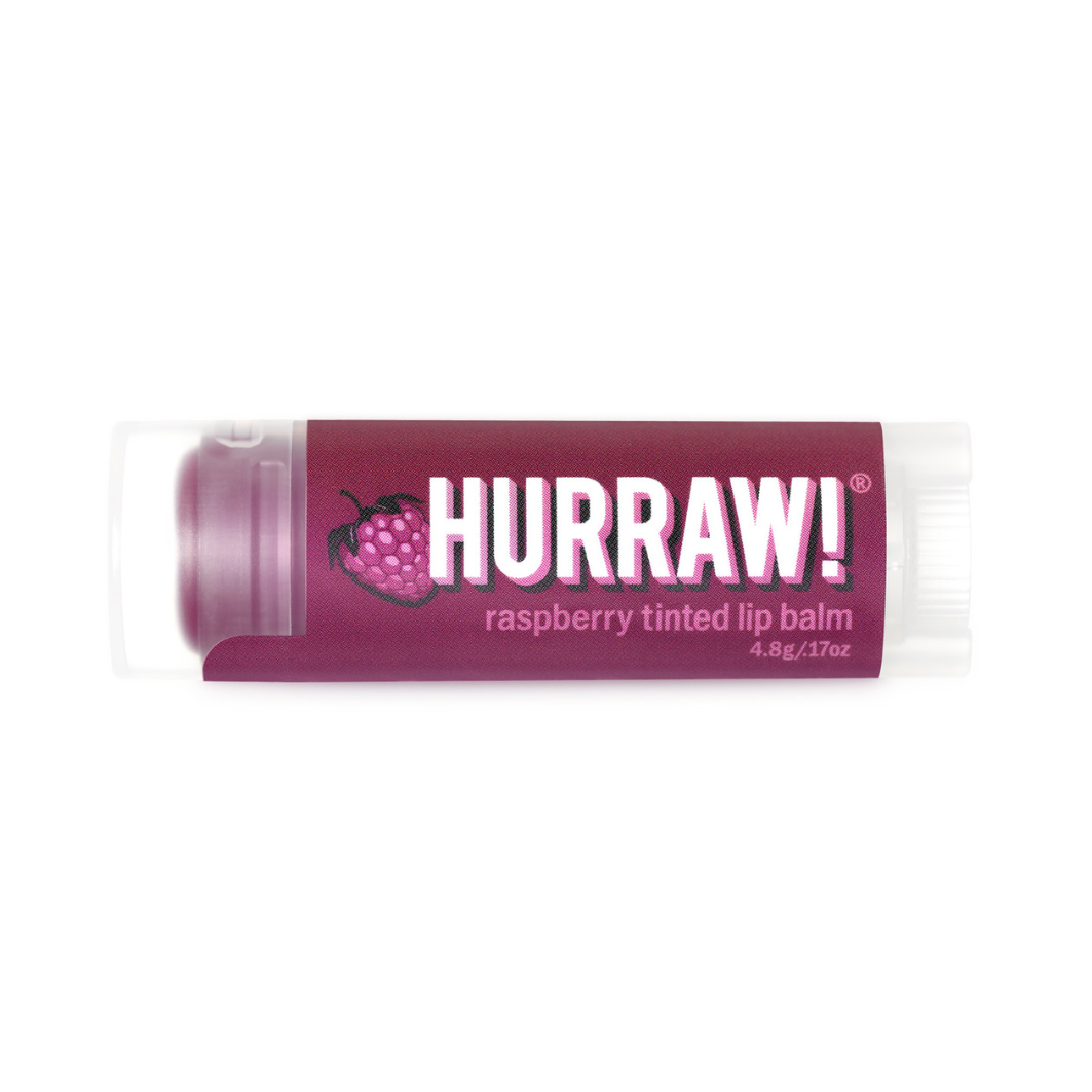 HURRAW! Raspberry Tinted Organic Lip Balm, 4.8 g
