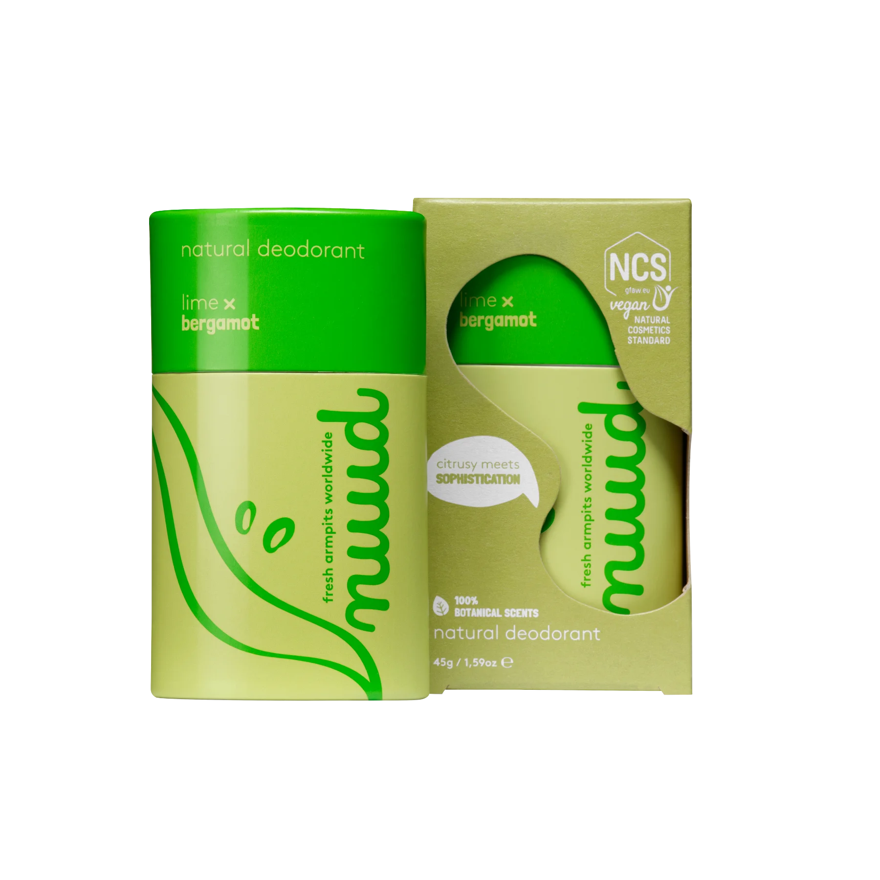 nuud Lime and Bergamot Natural Deodorant Stick, 45 g