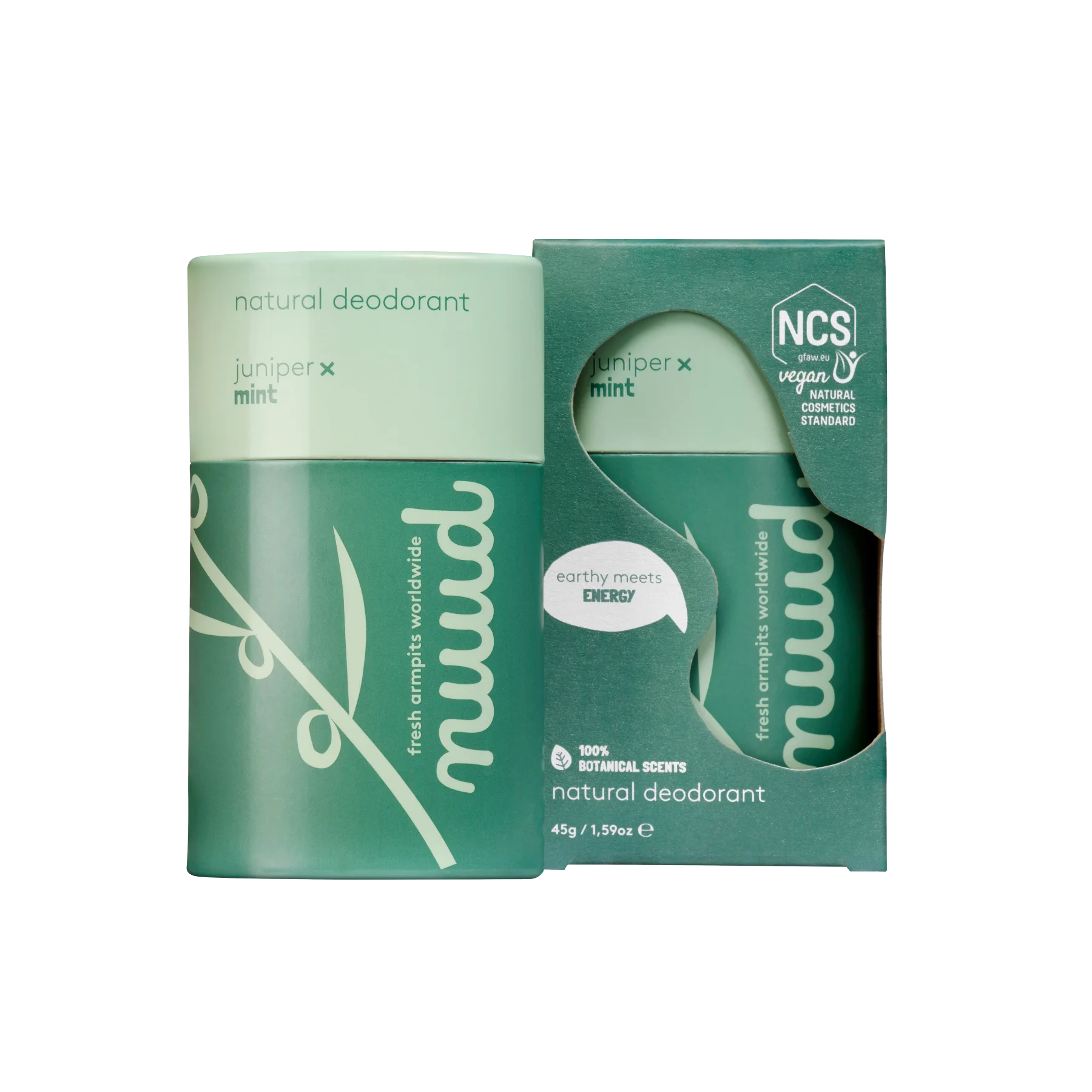 nuud Juniper and Mint Natural Deodorant Stick, 45 g