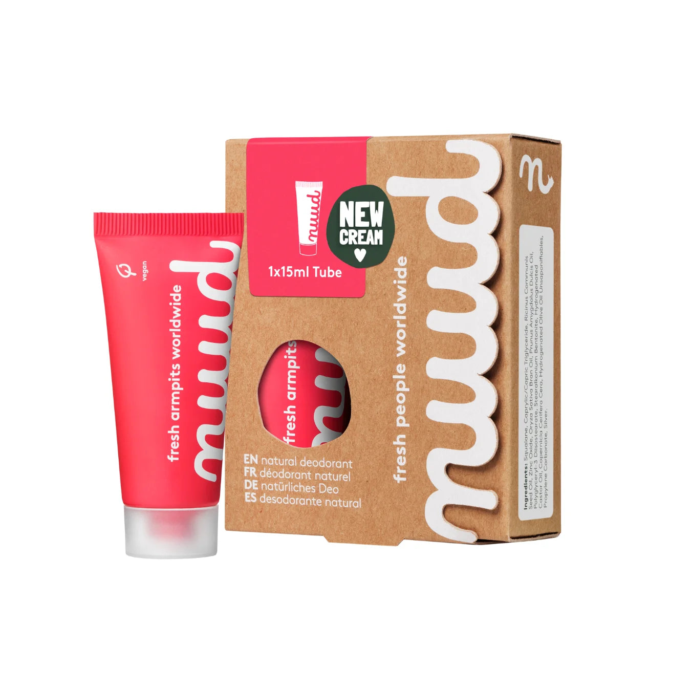 nuud Natural Cream Deodorant, 15 ml