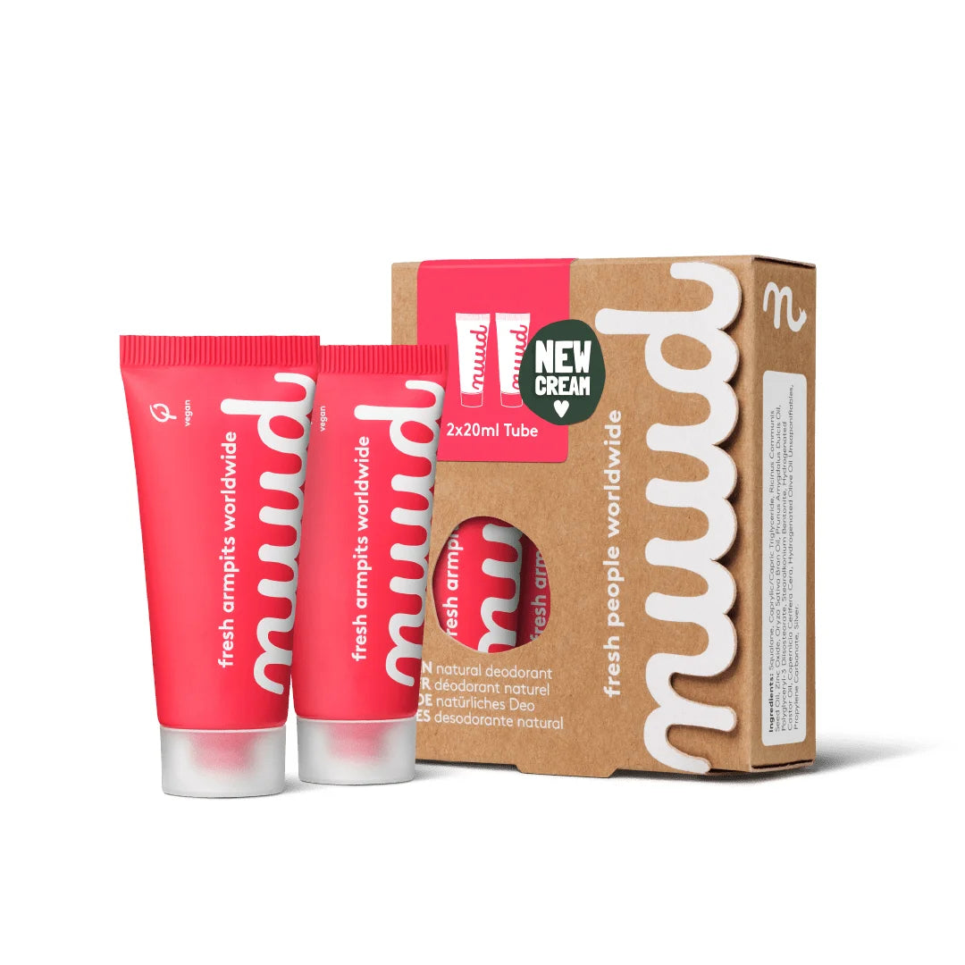 nuud Natural Cream Deodorant Red 2‑Pack, 2×20 ml