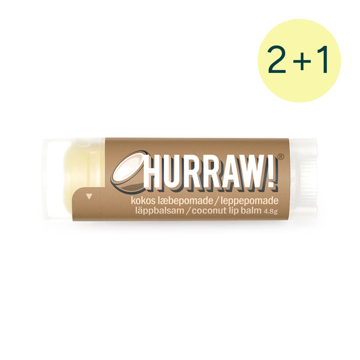 HURRAW! Coconut Organic Lip Balm, 4.8 g